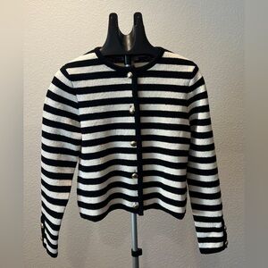 H&M Black and White Striped Cardigan